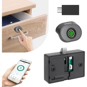 Fingerprint Cabinet Lock,  Biometric Keyless  File Drawer Wardrobe,  Safety Electric DIY Wooden Furniture  (Alloy Steel)