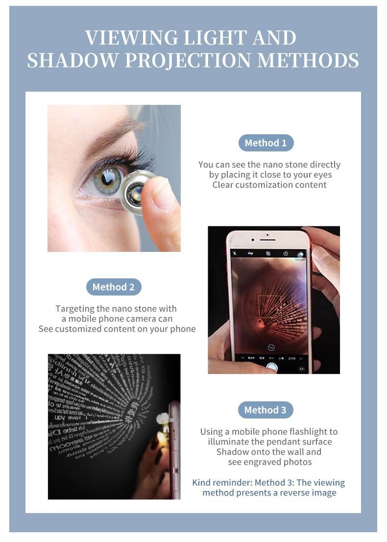 Best-selling versatile colorful diamond butterfly projection pendant for women, 100 languages "I love you" HD color photo necklace for women