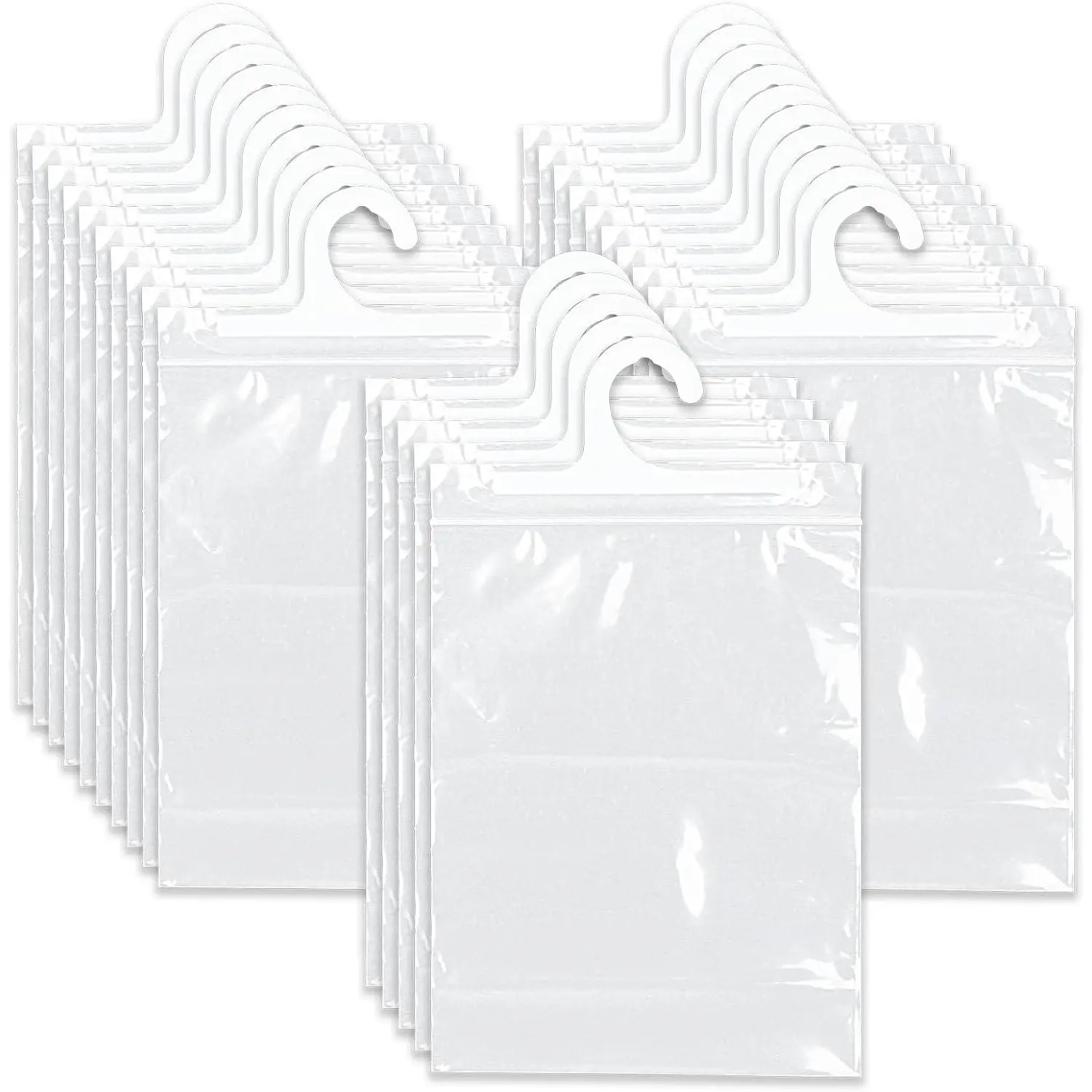 25 count  Storage Bags Clear Plastic Bags Large Hook  Hang-Up Book Pouch  Headphone Storage for Classroom Library  School Supplies  Use