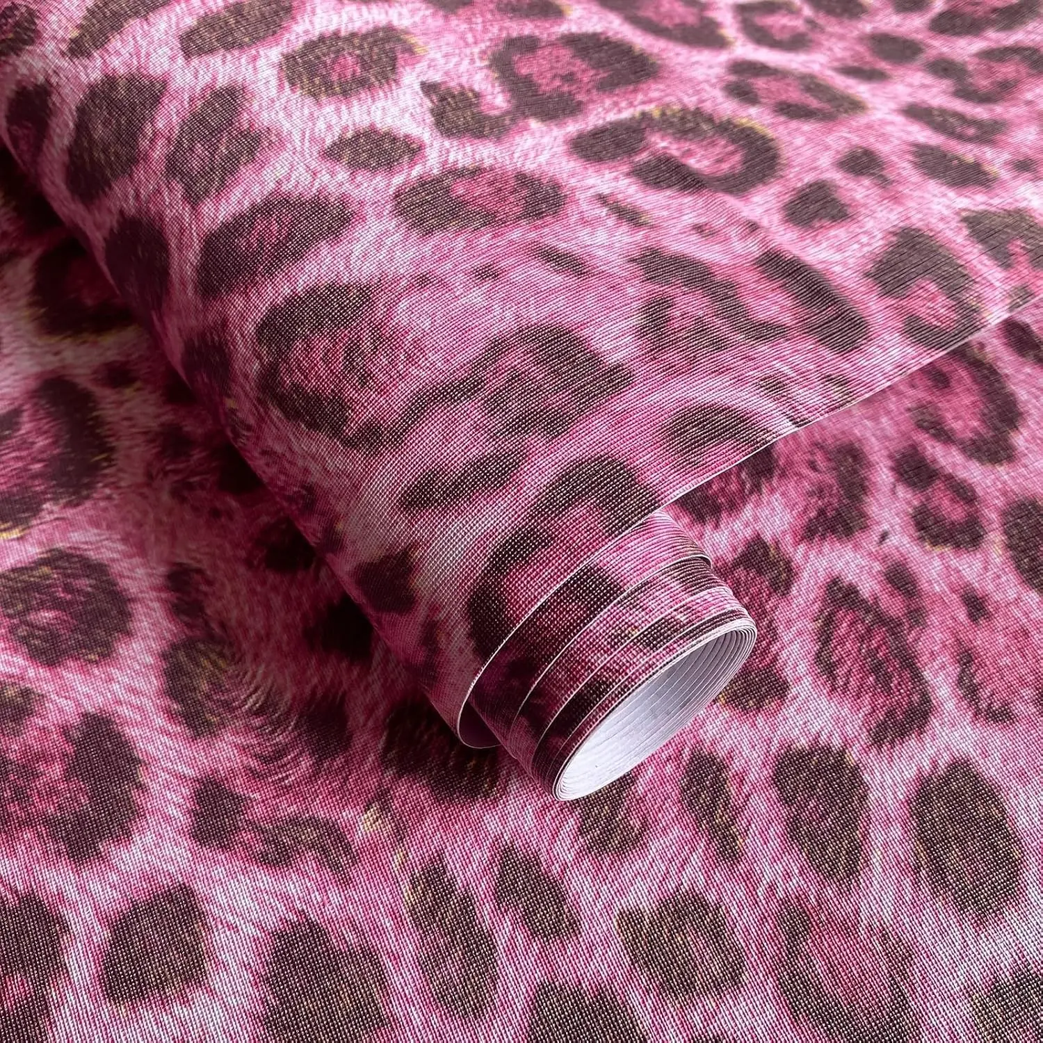 Upgrade Leopard Print Peel and Stick Wallpaper, 17.3" x 120" Waterproof Removable Self Adhesive Pink Unique Funky Cheetah Contact Paper for Bedroom Bathroom Decor