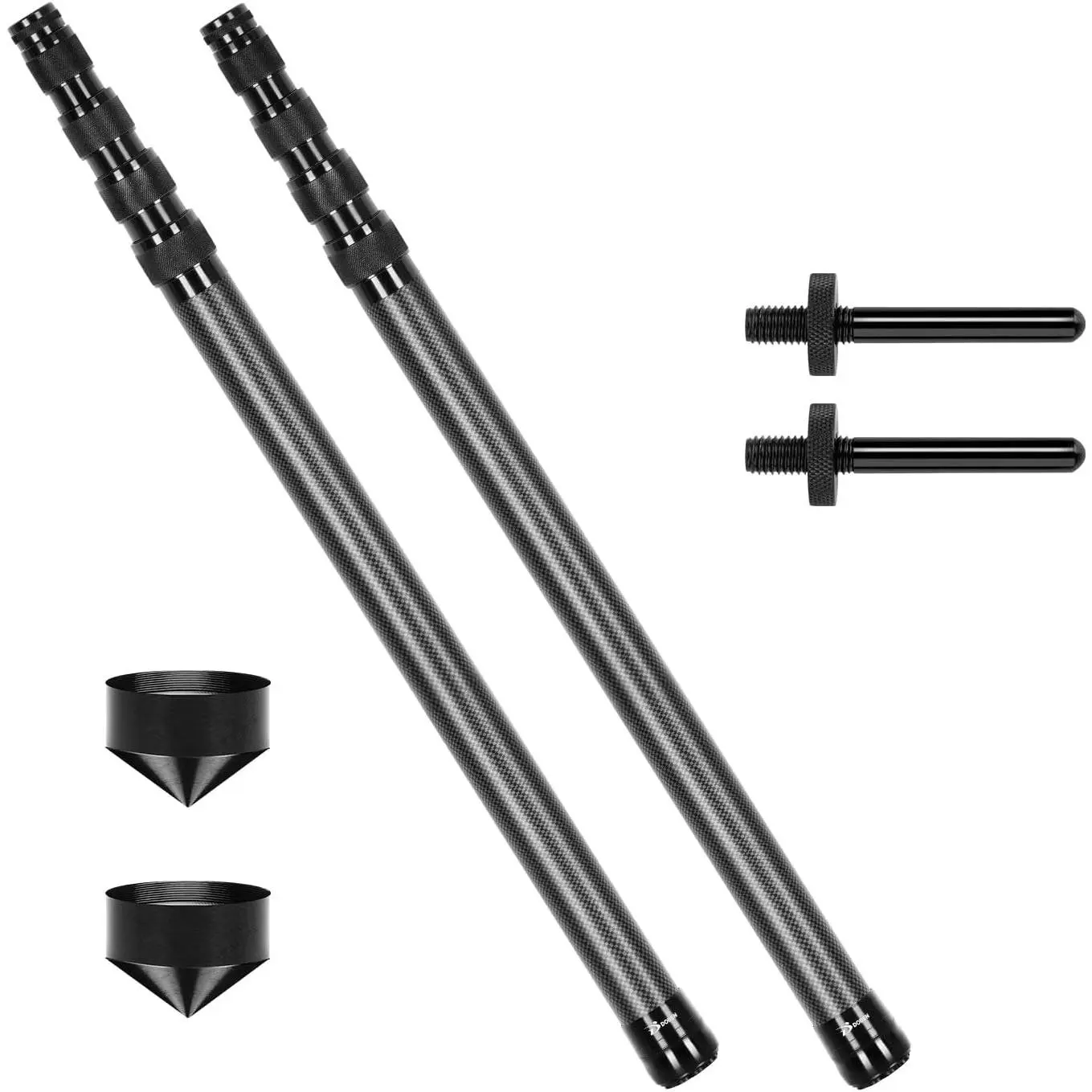 Telescopic Adjustable Carbon Fiber Tarp Poles Set of 2, Portable Lightweight Tent Canopy Poles for Awning Camping Hiking, 83"