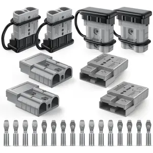 Nilight Anderson Connector 50AMP 10AWG Anderson Plug 12V-36V Battery Quick Connect/Disconnect Wire Harness Plugs Connectors Kit for 10 Gauge Cables Car Marine Trailer Towing Winch Motor, 8 Pack Grey