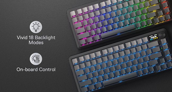 Redragon K724 PRO Wireless Gasket Gaming Keyboard w/Hype 1.14’’ TFT Screen & Knob, 81-Key 75% Mechanical Keyboard, 5-Layer Noise Dampening, Hot-Swap South-Facing RGB Socket, Gradient PBT Keycaps Redragon K724 PRO Wireless Gasket Gaming Keyboard w/Hype 1.14’’ TFT Screen & Knob, 81-Key 75% Mechanical Keyboard, 5-Layer Noise Dampening, Hot-Swap South-Facing RGB Socket, Gradient PBT Keycaps