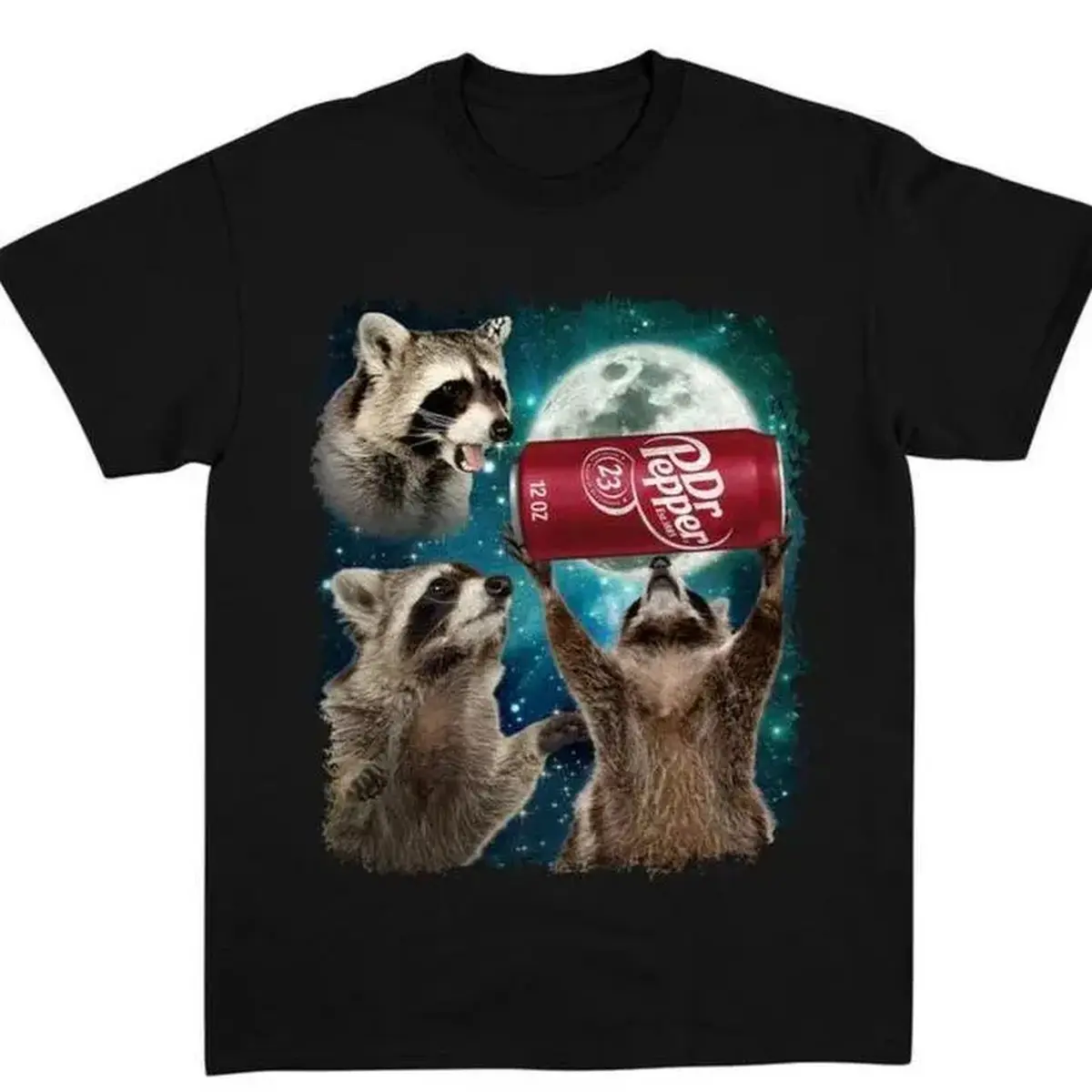 Three Raccoons Dr Pepper Vintage Graphic T-shirt, Funny Meme Dank Raccoons Shirt, Gifts For Men Women, Unisex Tee, Sweatshirt, Top Streetwear Cotton