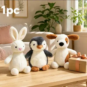 23cm Cute Soft Animal Plush Toys, Ideal Companion for Kids, Multiple Choices Available, Room Decor, Sleeping Dolls, Rabbit, Pig, Penguin