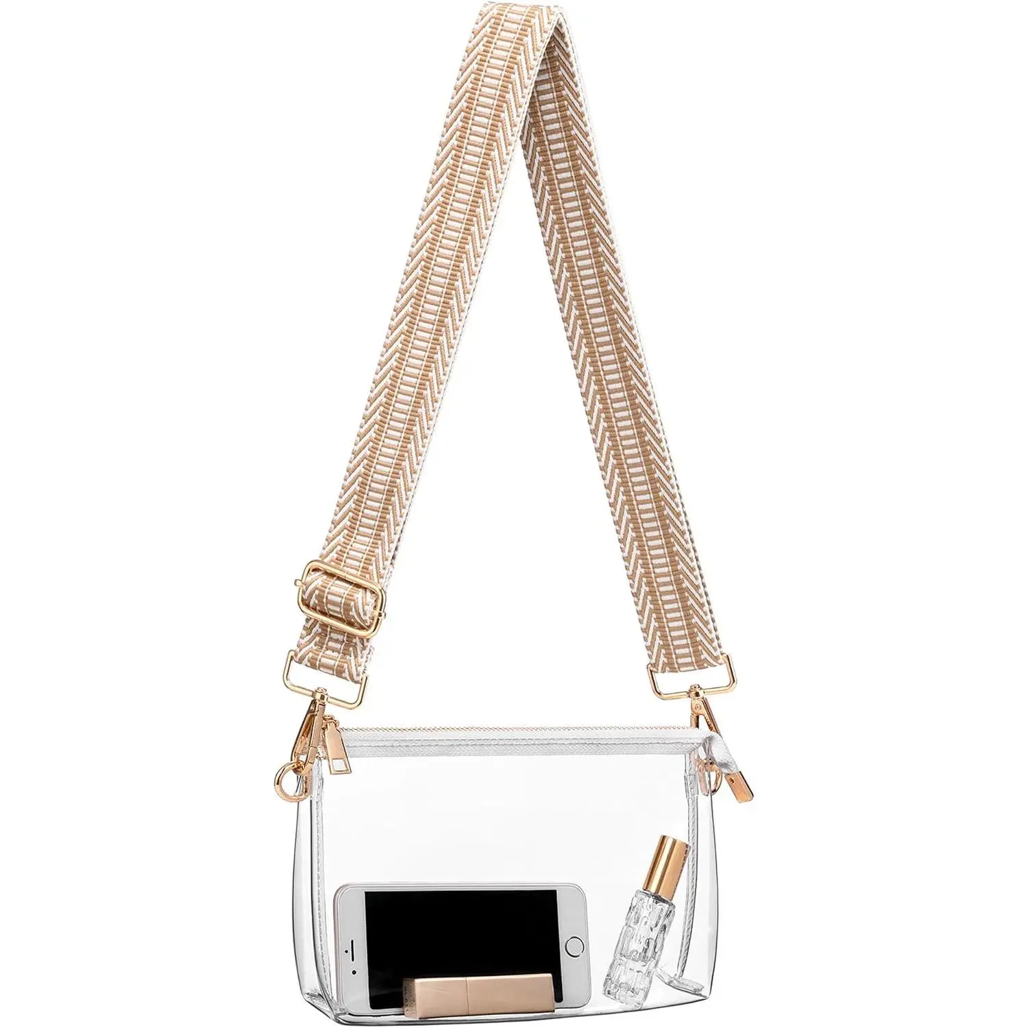 Clear Purse for Stadium Events, Clear Bag for Women Adjustable Strap