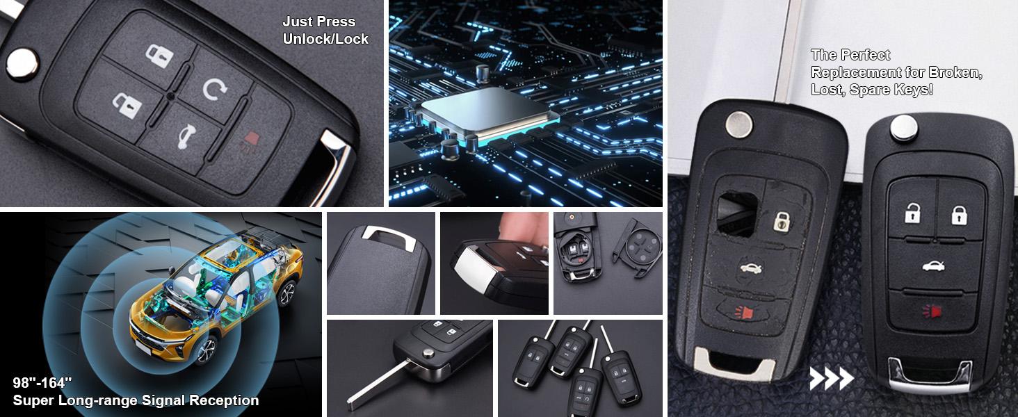 5-Button Flip Key Fob: Keyless Entry Remote Replacement for Chevy Camaro Malibu Sonic Equinox Impala Cruze GMC Terrain Buick Allure Lacrosse Regal Verano Encore, OHT01060512, V2T01060512, 315MHz 5-Button Flip Key Fob: Keyless Entry Remote Replacement for Chevy Camaro Malibu Sonic Equinox Impala Cruze GMC Terrain Buick Allure Lacrosse Regal Verano Encore, OHT01060512, V2T01060512, 315MHz