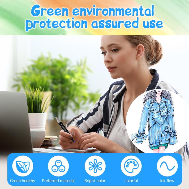 Dual Tip Art Marker Set, Marker Pen Set, 1 Set Art Marker Set for Drawing Coloring, Art Supplies for Books Sketching Card Making(12/24/36/48/60/80/168 Colors), Art Markers Set