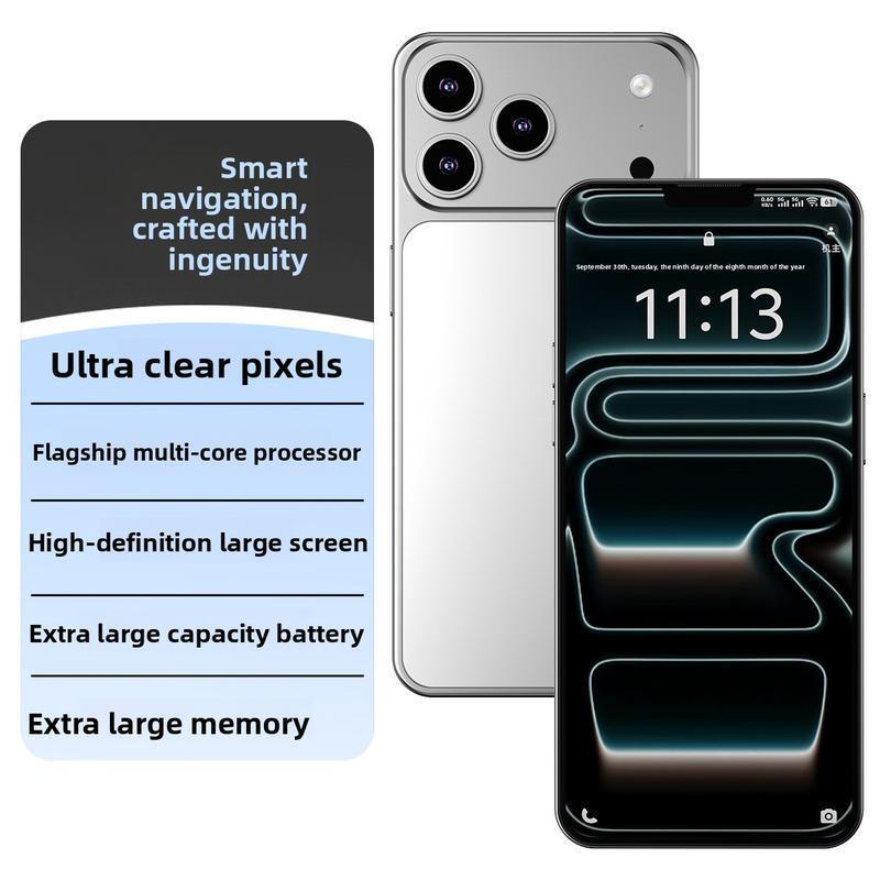 2026 New Android15 I17 PRO MAX Smartphone: 7.3-Inch Display, 12GB RAM + 512GB ROM, Dual Rear 108MP + 78MP Cameras, 8000mAh Long-Lasting Battery with Fast Charging, Unlocked 5G, Facial Recognition Unlock & OTG Function