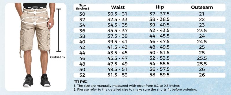 Men's Cotton Twill Cargo Shorts Classic Relaxed Fit- Reg and Big & Tall Sizes Outdoorfun