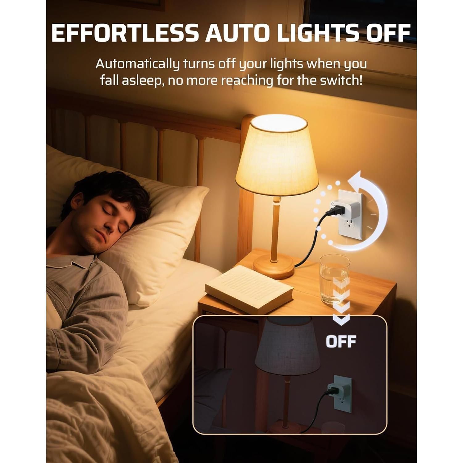 Remote Control Outlet with Timer, Indoor Remote Timer Outlet, No Wiring, 15A/1875W 100FT RF Range, Countdown  for Lamp, Fan, 1 Remote 2 Outlets