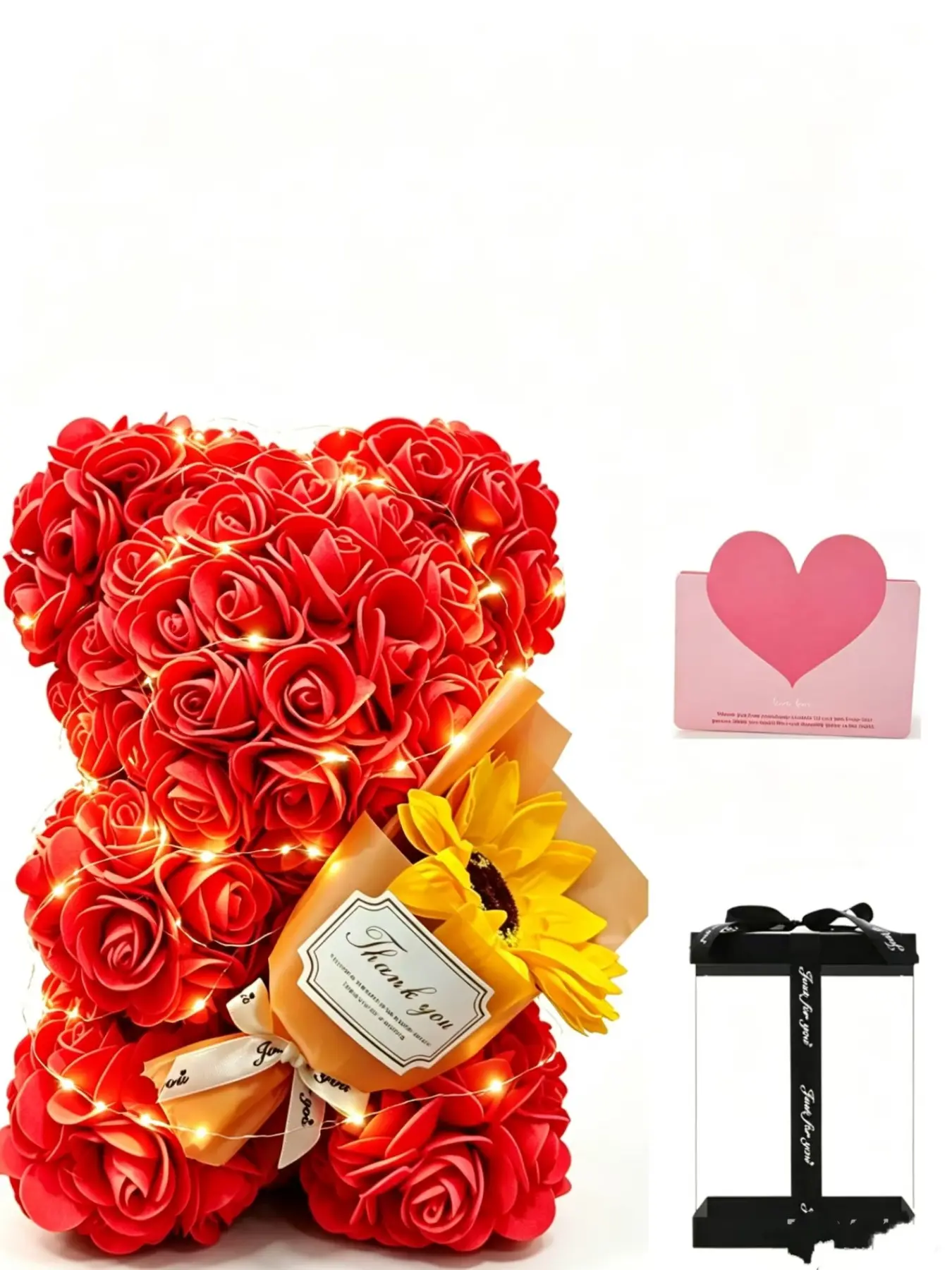 Proposal Valentine's Day Birthday Gift Graduation Back-To-School Anniversary Halloween Christmas Sunflower Bouquet Romantic Rose Bear Set