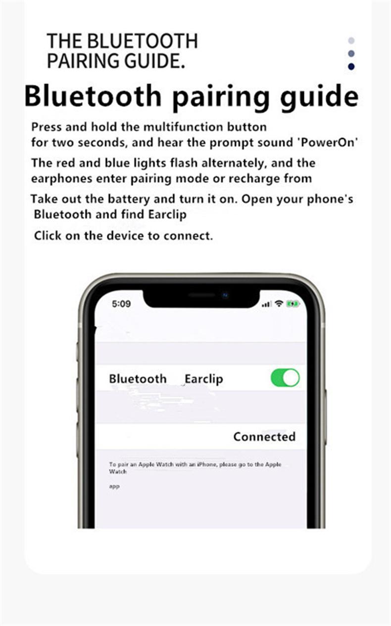 Earphone Clip Wireless Bluetooth Headphone Bone Conduction Headset High Quality TWS Auriculares Sport Noise Canceling With Mic retro mp3 player ear hook design unique gift outdoor party playback time cancelling custom head phones wage accuracy pro earplug