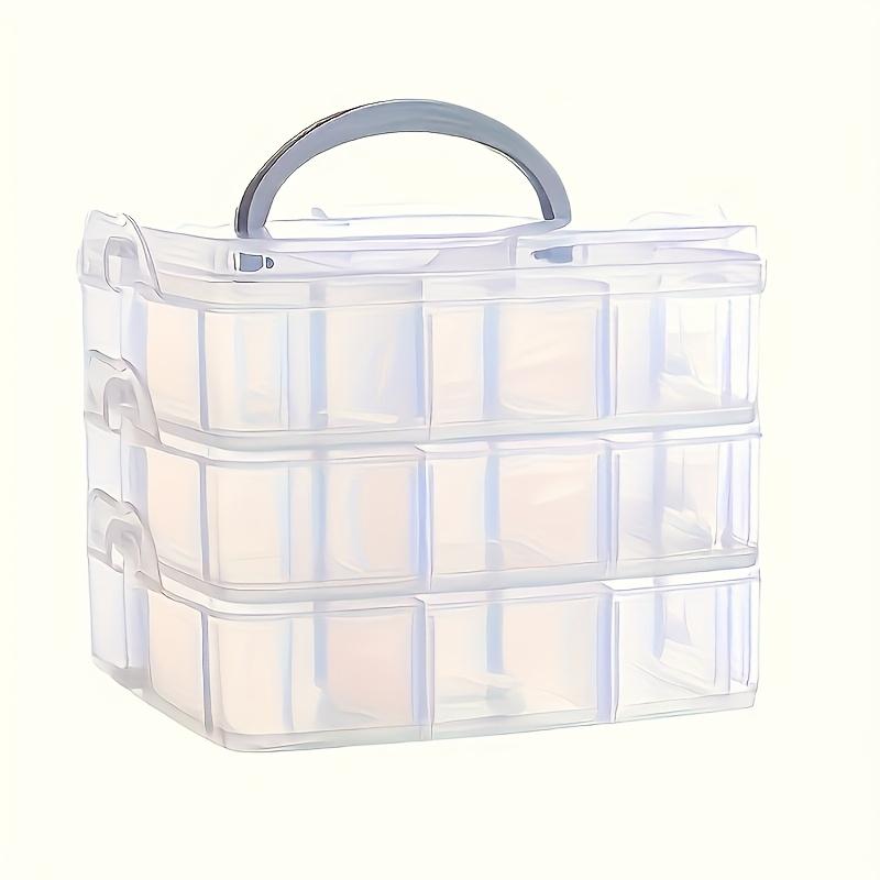 3 Tier Stackable Multi-Purpose Organizer with Compartments - Versatile and durable organizer for kitchen, bathroom, bedroom, jewelry and crafts - Multi-colored snap closure design, jewelry box, 4 people use it together, Jewelry Storage Box