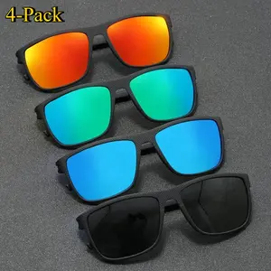 4-Pack Unisex Square Polarized Sunglasses – UV400 Protection, Lightweight Durable Frames & Clear Vision, Stylish Sun Shades for Daily Wear, Driving, Travel & Outdoor Activities