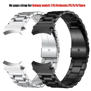 No Gaps Stainless Steel Strap Suitable for Samsung for Galaxy Watch 7/6/5/4/FE Generation 40Mm 44Mm Straps, Metal Band Suitable for Galaxy Watch 5 Pro 6 Classic 45Mm 47Mm 43Mm 2 Classic 46Mm 42Mm Special Strap