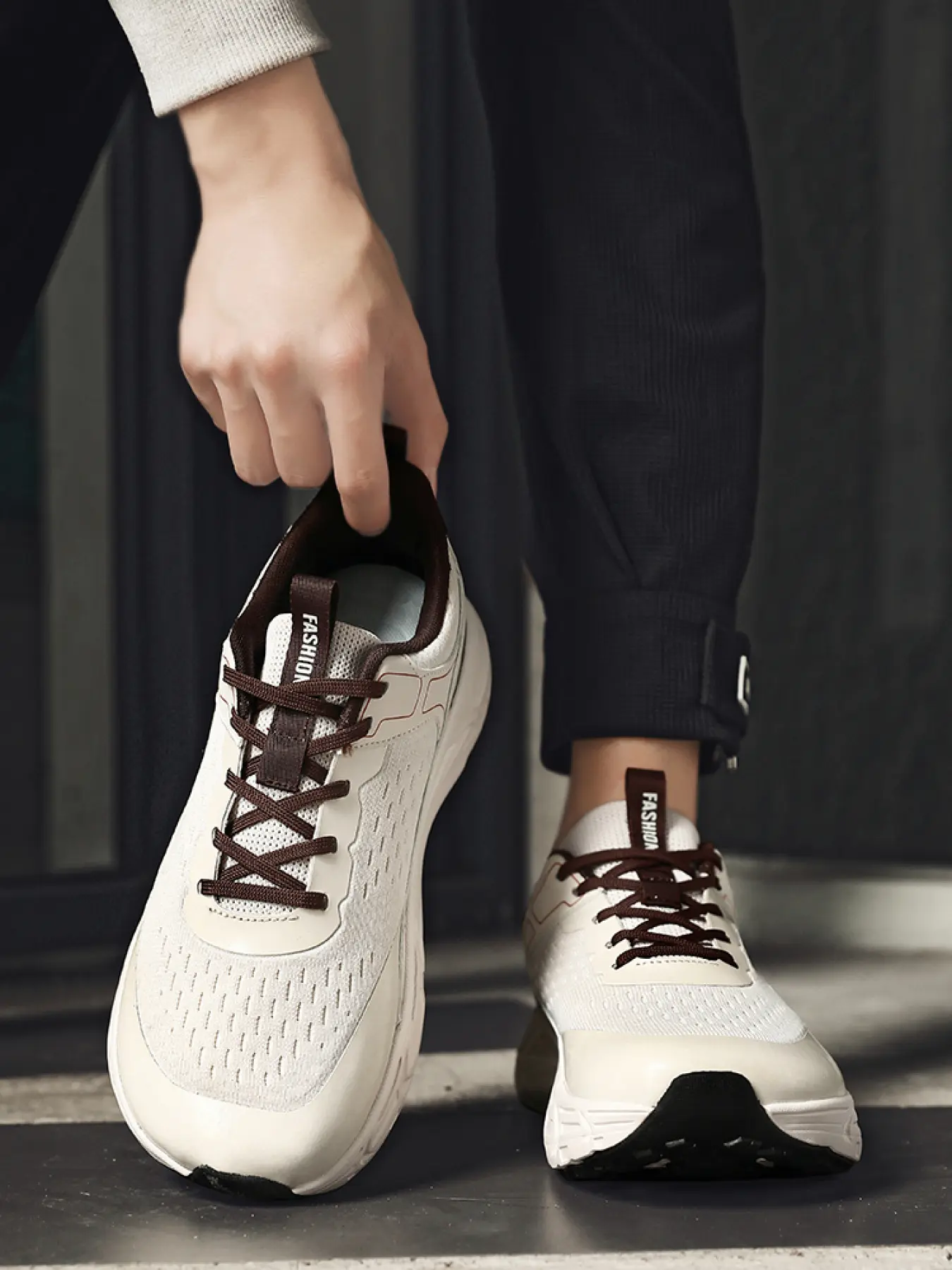 Men's Wide Toe High Instep Casual Sports Shoes Soft Elastic Cushion Suitable For Swollen Feet Wide Feet Bunions Walking Shoes
