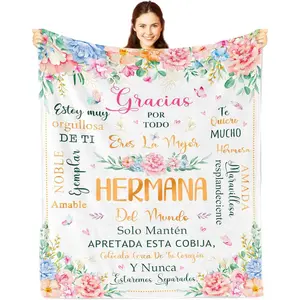 [SummerVibes] JOOCAR Regalos para Hermanas Manta, Sister Gifts in Spanish, Regalo de Cumpleaños/Graduación/Navidad Hermana, Sister Birthday Gift Ideas, Big Sister Gifts, Gifts for Sister Throw Blanket