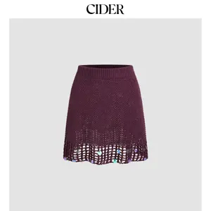 Cider [size 2-10] High Rise Sequin Knitted Mini Skirt
