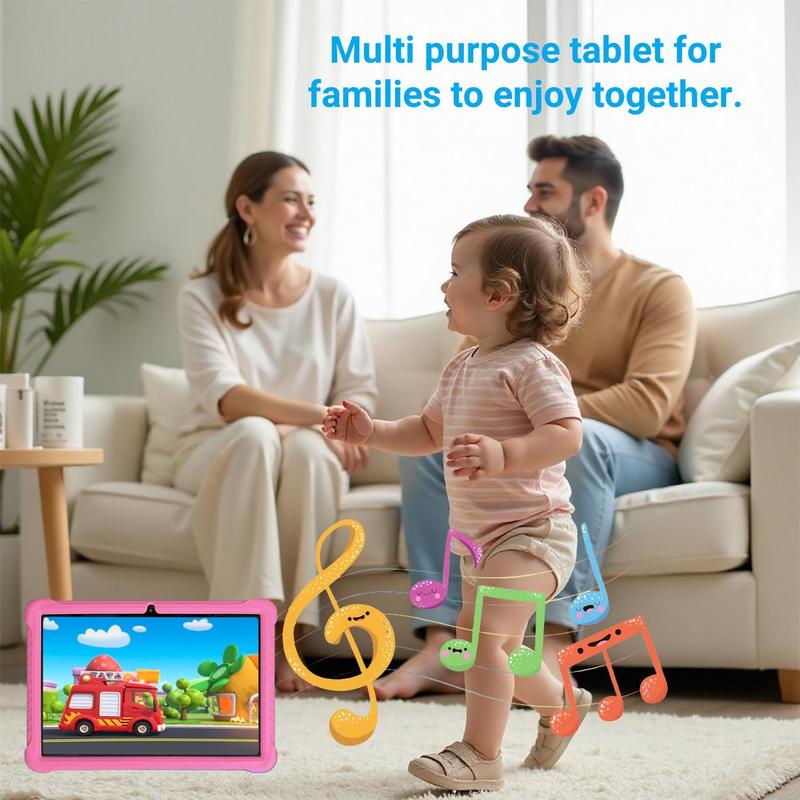 10.1 Inch Tablet for Kids, Android 12 3GB RAM 64GB ROM Tablet with Parental Control Function, 2.4G WiFi BT 1028x800 IPS Display Dual Camera Tablet
