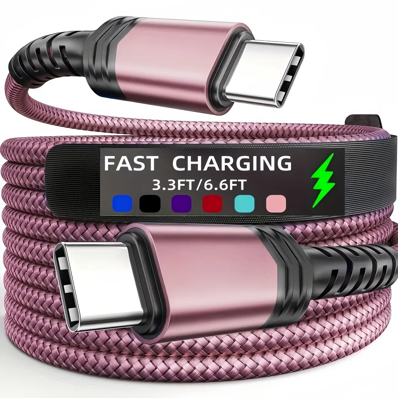 Type-C to Type-C Fast Charging Cable, High-Speed Data Transfer, Compatible with Samsung, iPhone 17/16/15, Macbook/iPad, Xiaomi