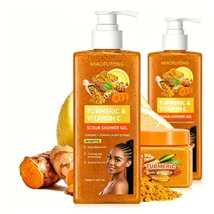 Turmeric vitamin C exfoliating body cleanser, mild moisturizing and soothing skin, soft and smooth, rich and lasting foam
