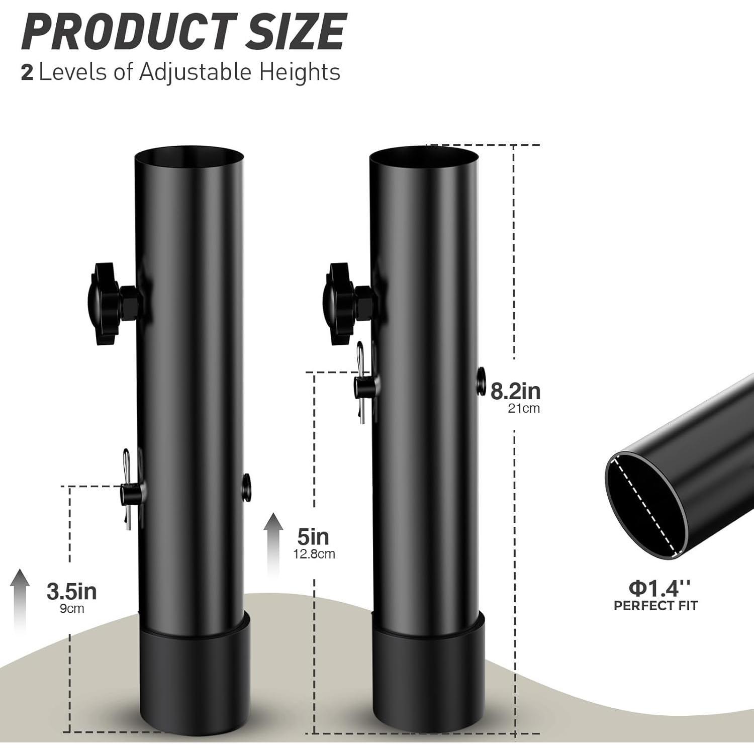 2 Heights Folding Table  Extenders,Heavy Duty Folding Table  Extensions, Table  Risers for Straight/Bent ,Table Height Extenders/Lifter-4pcs
