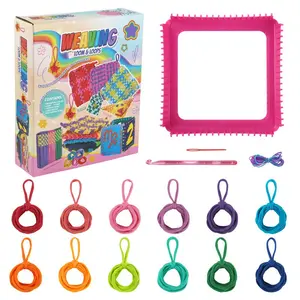 Rainbow Loop Weaving Loom Kit, DIY Elastic Rope Craft Set, Educational Toy for Kids, Make Colorful Coasters & Various Handicrafts