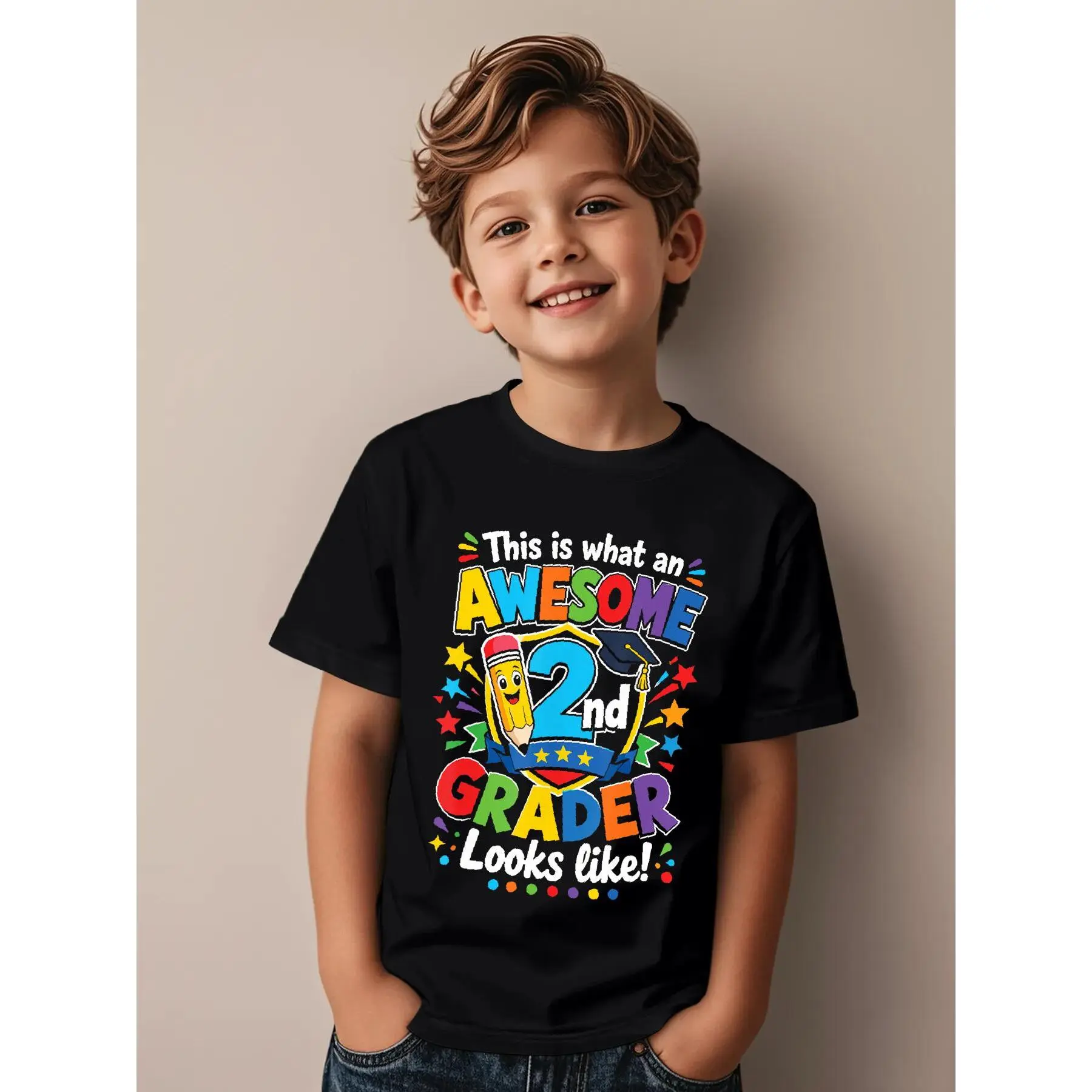 This is What an Awesome 2nd Grader Looks Like Funny Awesome Graphic Kid T-Shirt Cute Kid T Shirts Trendy Cool Tops Tees for Kid