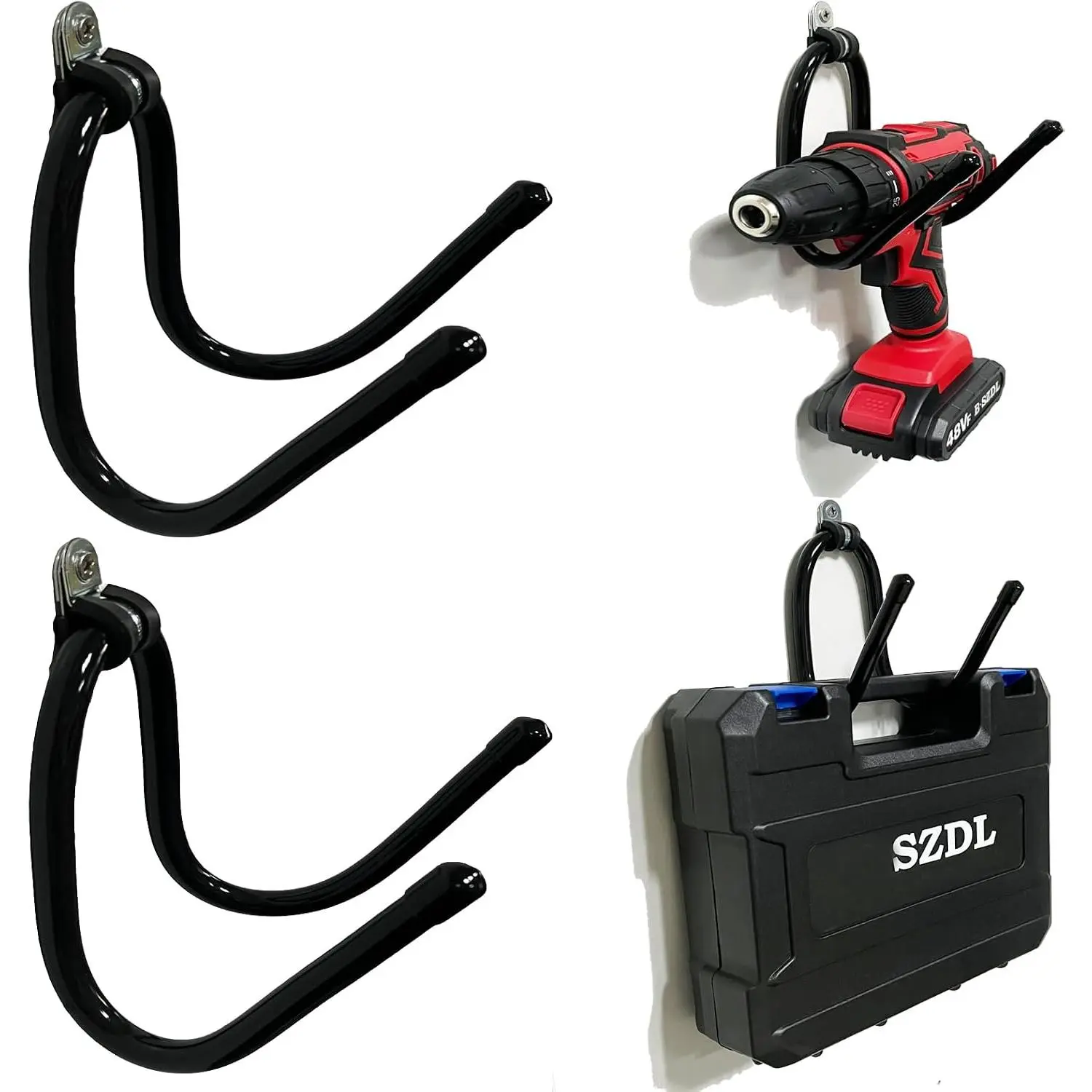 Power Tool Organizer, 2 Pack Heavy Duty Drill Holder Wall Mount Hangers, Storage Rack Utility Storage Shelves for Power Tools Garage Organization for Men Dad