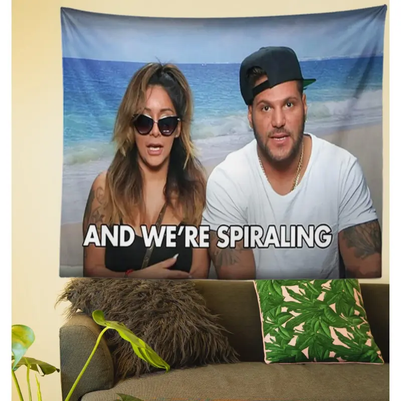 1pc DEIMUGL Snooki And Jwoww Funny Banner Men'S Hole Wall Flag Meme Tapestry Suitable for College Dorm Fraternity Outdoor Party Gift Tailgating with Free Installation Kit