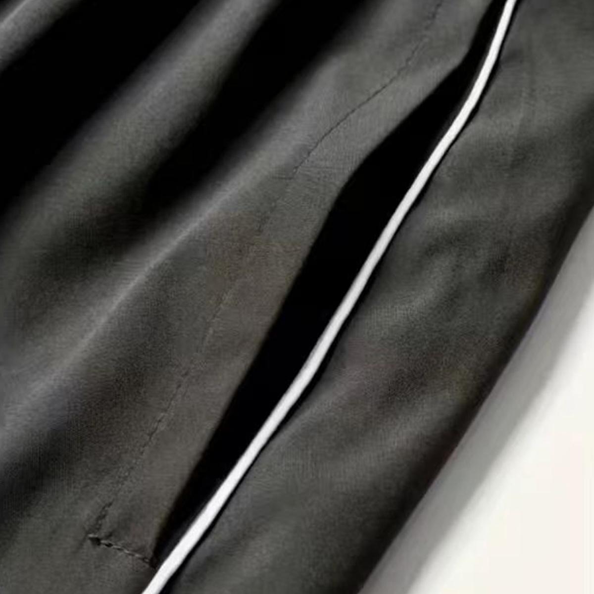 Men's Ice Silk Striped Joggers, Summer Casual Loose Fit Elastic Waist Drawstring Sweatpants, Breathable Lightweight Daily Wear Pants for Walking, Vacation, Gym, Men's 2026 New Arrival Fashion Trousers