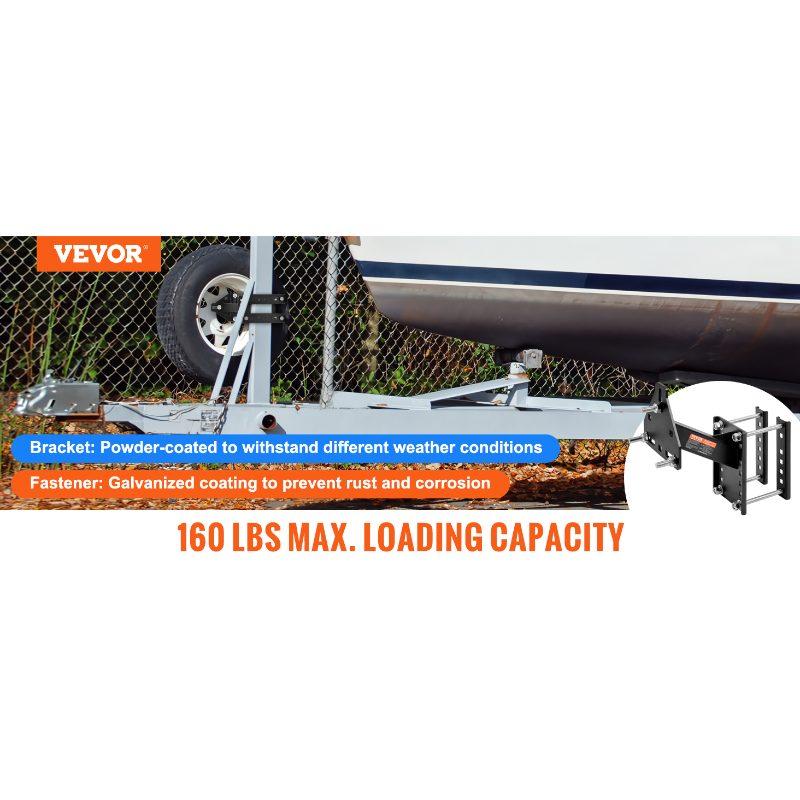 VEVOR Spare Tire Carrier, Trailer Spare Tire Mount, 160 lbs Capacity, Utility Trailer Accessories Fits Most 4 5 6 8 Lugs Wheels on 4, 4.25, 4.5, 4.75, 5, 5.5, 6, 6.5 Bolt Patterns