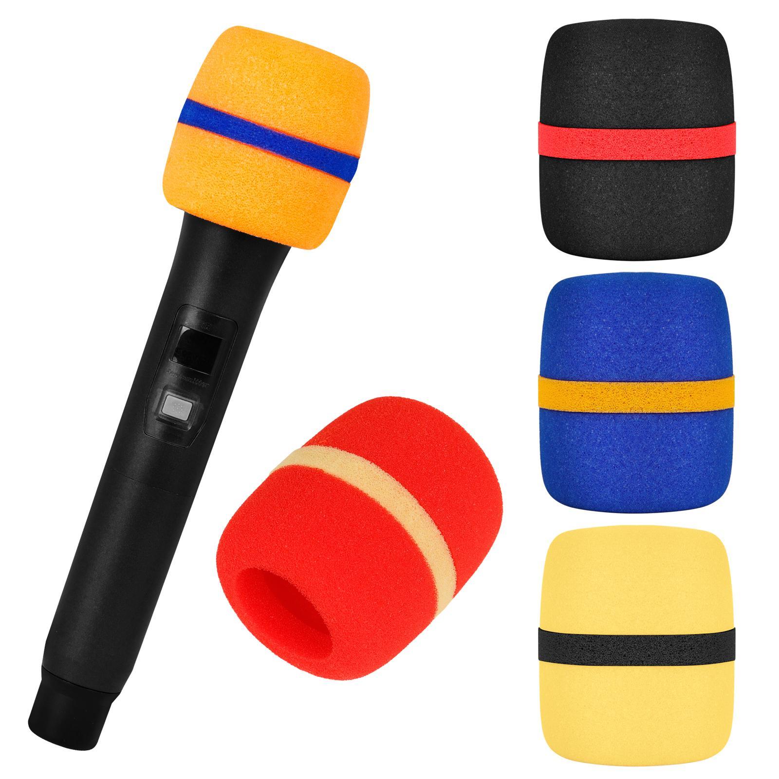 Microphone Sponge Cover, 5 Counts Microphone Windscreen, Microphone Windshield, Microphone Accessories for KTV, Party, Home, Outdoor