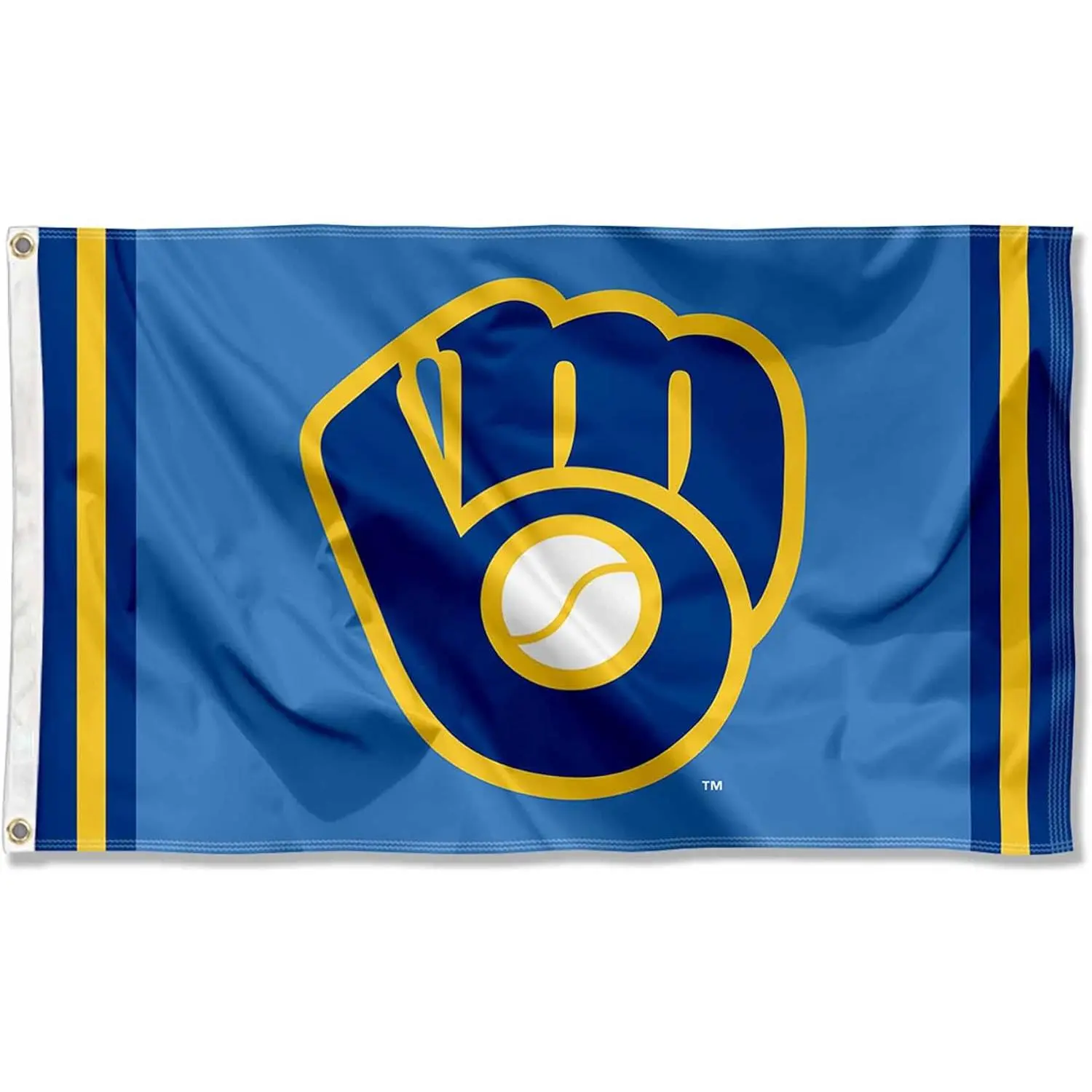 Milwaukee Brewers Retro Glove Logo Flag and Banner, Lightweight Sports Collectible Decoration for Fans