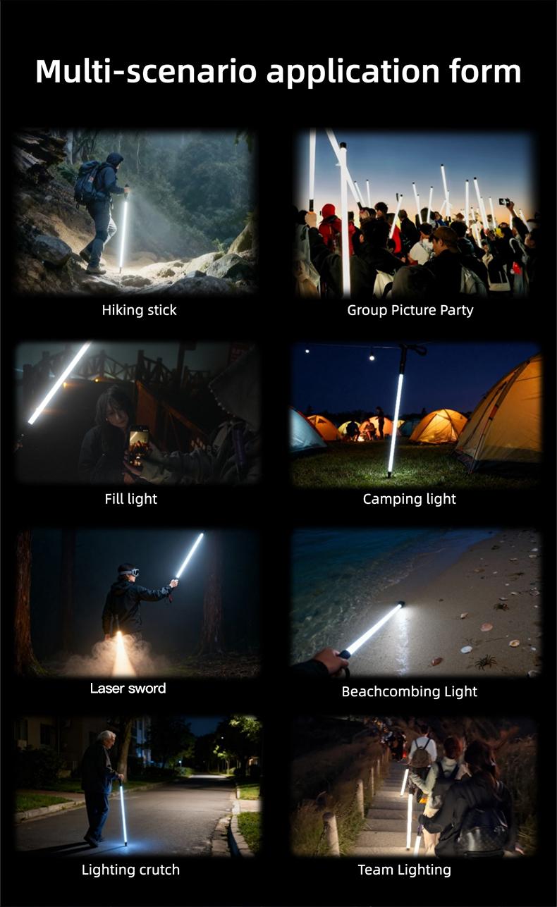 Ultra-Bright LED Safety Staff for Ultimate Night Visibility |   Rechargeable Laser Saber Walking Stick, Waterproof & Ultra-Light for Hikers, Senior Safety, Camping & Power Outages