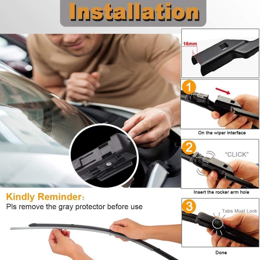 THE WELL KEPT Windshield Wiper Blade Replacement For Atlas 2018,2019,2020,2022,2023,2024 Original Equipment All-Season Rear Wiper Blade Set 26+22+12 (Set of 3)