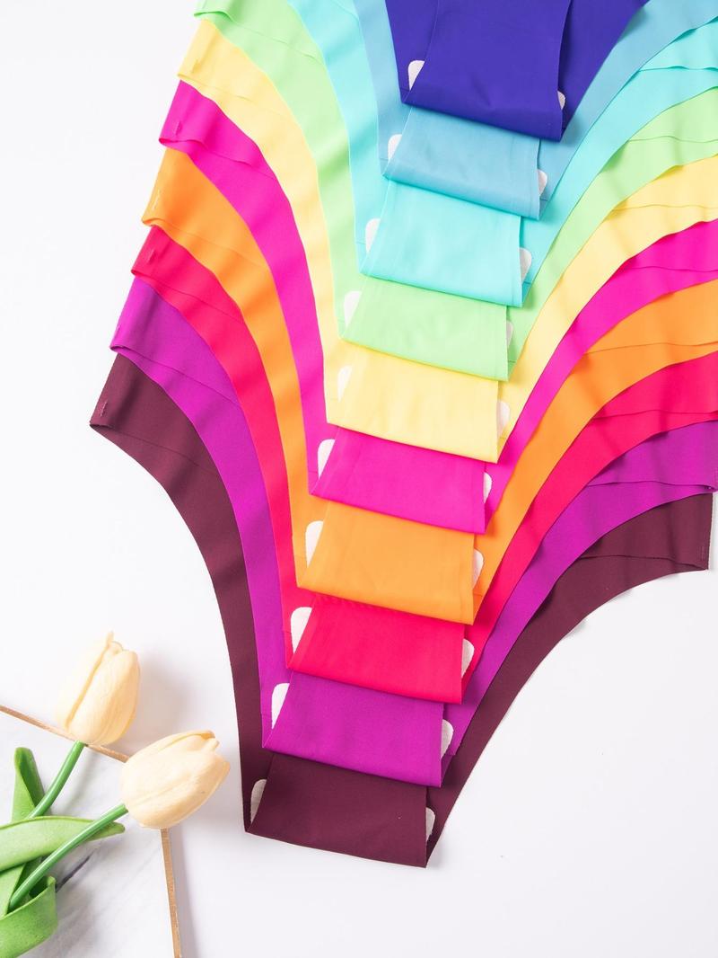 Women's Solid Color Seamless Knicker, Soft Comfy Pastel Breathable Drop Waist Panty for Daily Wear, Ladies Underwear for All Seasons