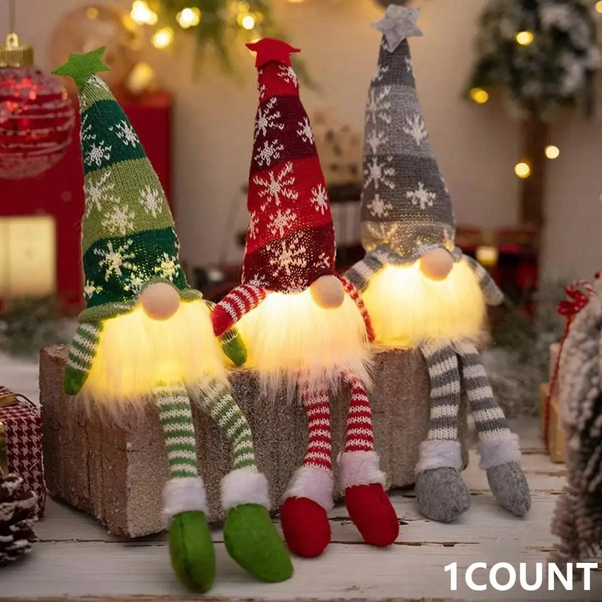 Long Leg Doll Figure Christmas Decorative Light, Perfect for Christmas Tree, Bedroom, Fireplace, and Window Display