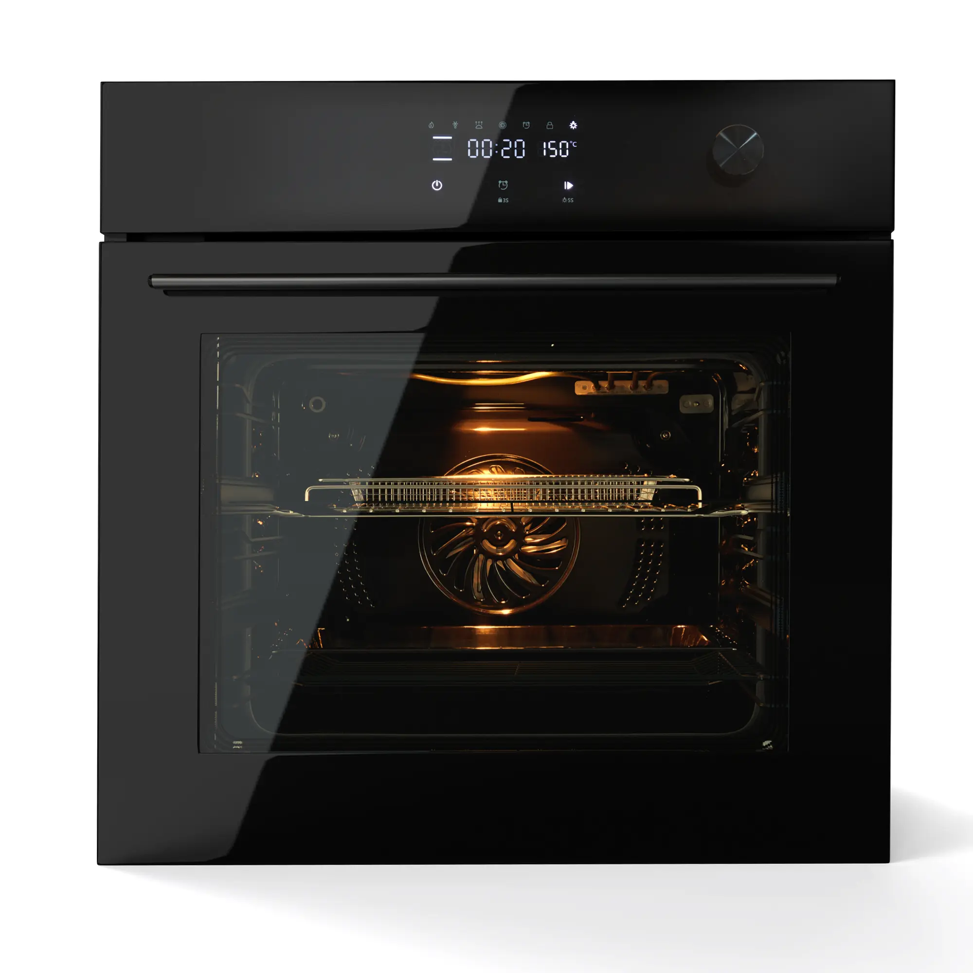 24" Built-In Electric Oven, Stainless Steel Single Wall Oven, 2.5Cu.Ft Convection Oven with Touch Screen and 3-Layer Insulated Glass Door - 240V 3000W Power for Fast Cooking