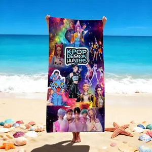 1pc Anime-Themed Lightweight Beach Towel - Kpop Demon Hunters Design for Camping, Pools, & Travel