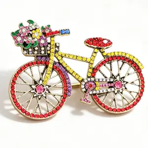 Baroque Luxury Elegant Bicycle-Themed Brooches Pins for Men Women Jewelry Accessories Gifts Couples Weddings