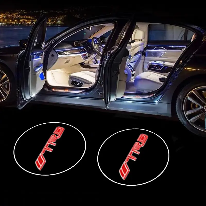 2PC Led Car Door Welcome Light Logo Shadow Projector Laser Lamp For Toyota TRD Corolla Yaris Aygo Prius CHR Camry Auris Avensis Auto Accessories