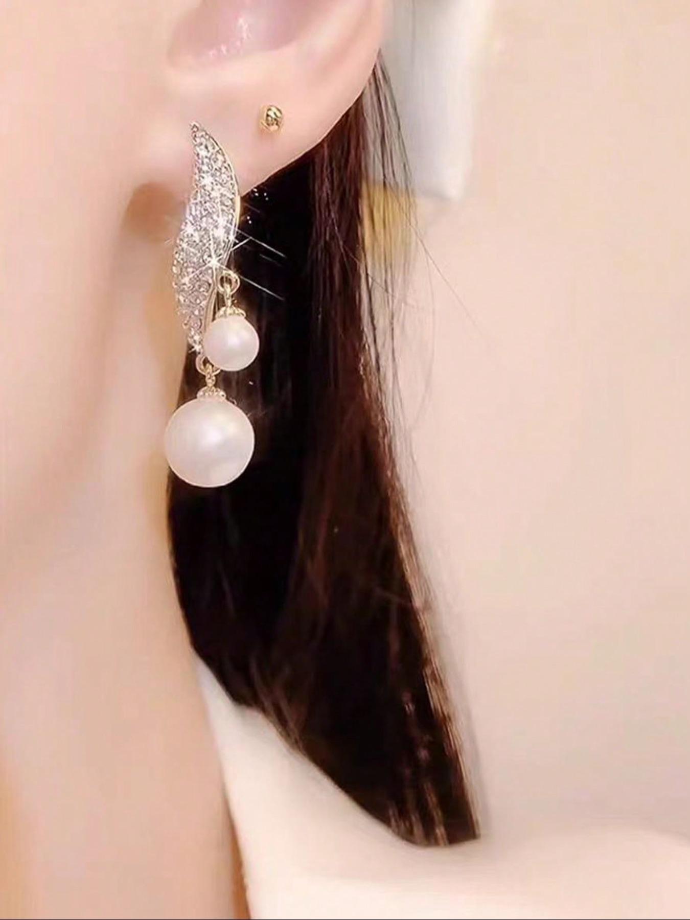 Faux Pearl Decorated High Quality Earrings, Elegant Jewelry for Party, Daily Clothing Decor, Trendy All-match & Exquisite Jewelry for Birthday Gift