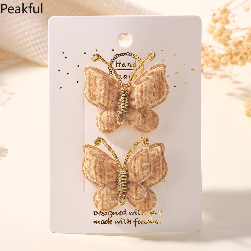 4pcs Butterfly Hair Clips Set – Cute Wool Knitting Accessories for Kids, Colorful Barrette for Bangs, Perfect Hair Grips for Girls, Adds Charm & Style to Everyday Hairdos