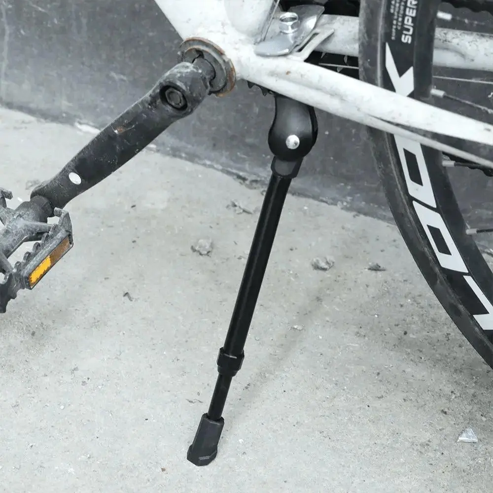 Adjustable Bike Kick Stand Heavy Duty Alloy Foot for Mountain Sports Bicycle Prop Black/Silver