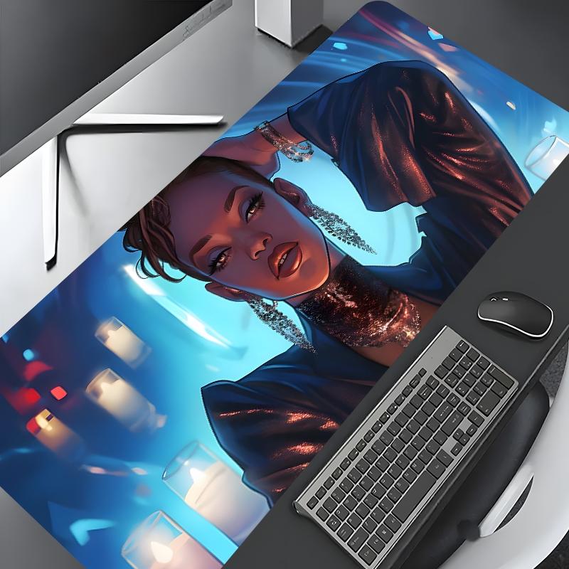 Girl Pattern Mouse Pad, Large Mouse Pad, Rectangle Gaming Mouse Pad, Office Desk Keyboard Mouse Mat for Home Office Game Room Desk