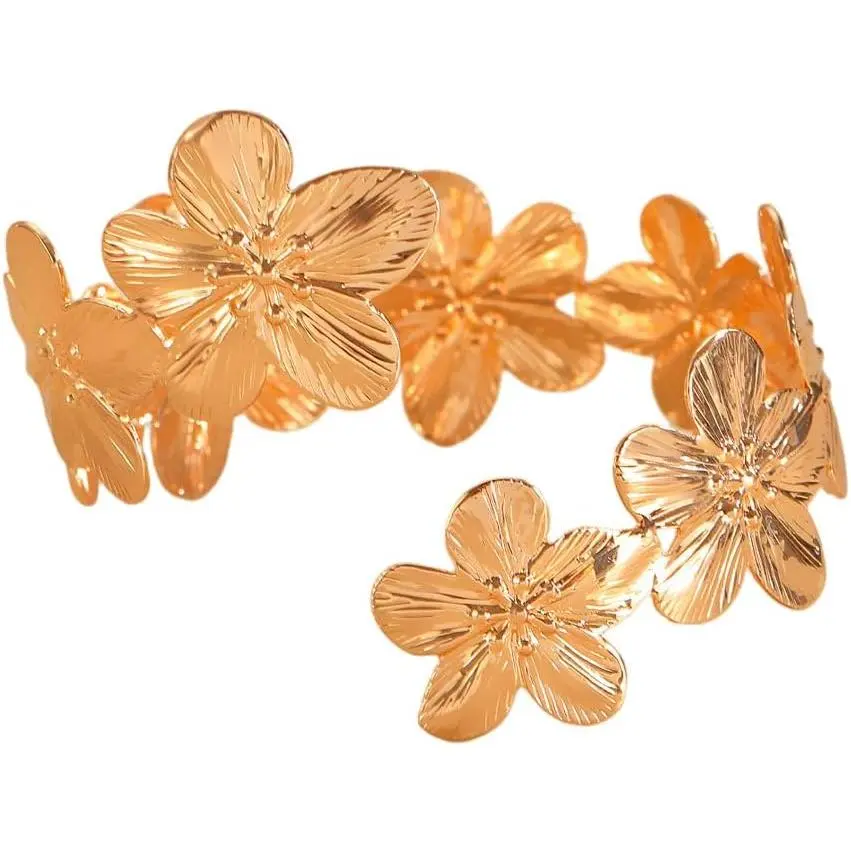 Multi-layered Upper Arm Bracelet Band Cuff Bangle for Women Colorful Dainty Swirl  Arm Cuffs Minimalist Coil Bracelet Flower Armband Adjustable