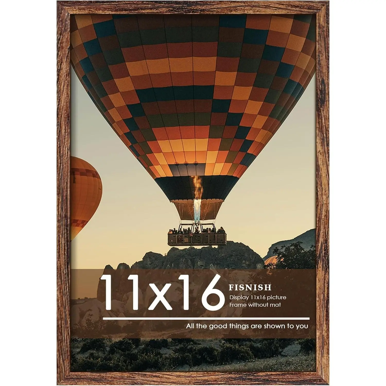 11x16 Picture Frame Brown Classic Poster Frame for Horizontal or Vertical Wall Mounting 1 Pack