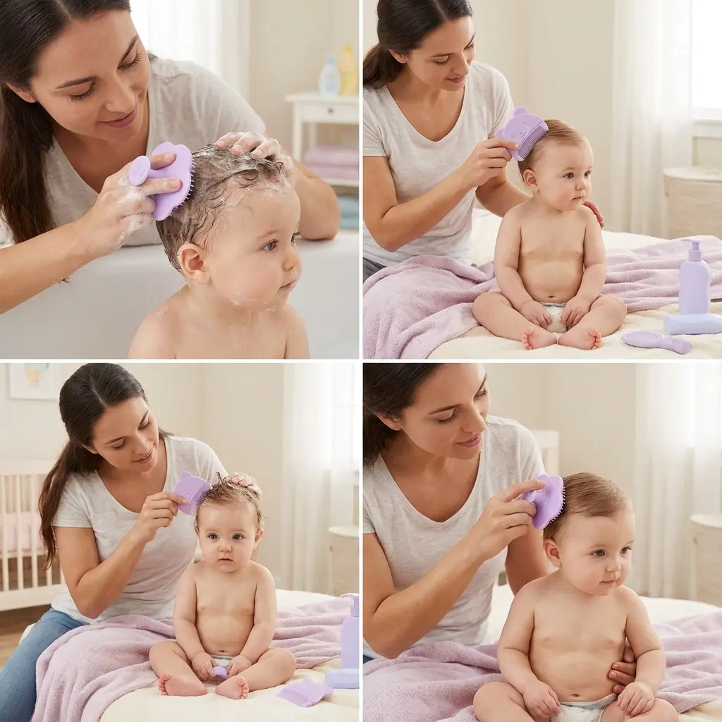 Every Set Contains Two Kinds of Accessories Bear Styling Shampoo Comb and Fluffy Soft Bristle Hair Brush for Deep Scalp Clean and Head Stress Relief Massaging Device